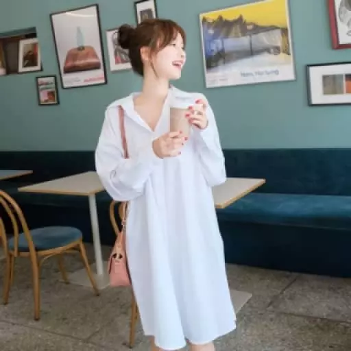 데일리룩으로 활용하기 좋은 가성비대박 루즈핏 롱 셔츠원피스 blouse