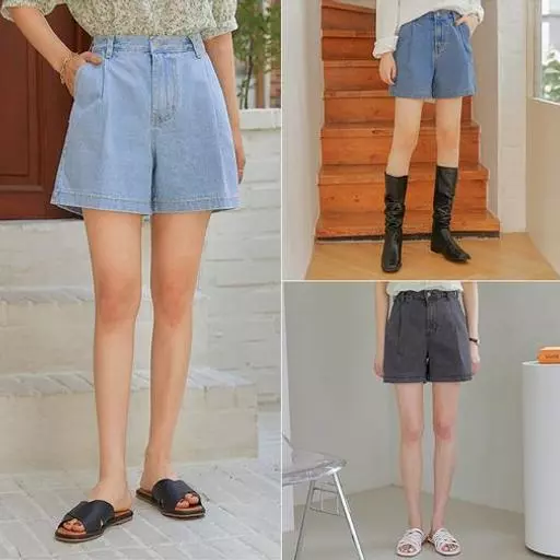 호카 핀턱 데님 쇼츠