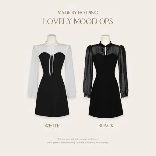 [하객룩🖤/배색원피스][MADE] 슈가넬 시스루 배색 플레어미니원피스(44~110) (하객룩원피스-데일리룩-데이트룩-모임룩-하객룩-미니원피스-시스루원피스-빅사이즈미니원피스-빅사이시스루원피스-플레어스커트)