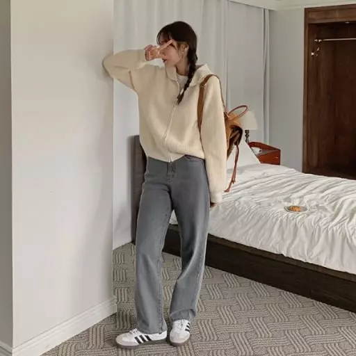 [MADE] 인기만점 와이드롱데님팬츠(25~36) (가을-빅사이즈팬츠-베스트-캐주얼룩-데일리룩-체형커버-출근룩-직장인룩-코튼)