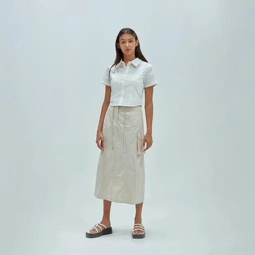 [MADE][ICH] String Cargo Long Skirt (스트링스커트-카고스커트-카고롱스커트-롱스커트-와이드스커트-A라인스커트-스트릿스커트-캐주얼스커트-데일리스커트-포켓스커트-여름스커트-간절기스커트-)