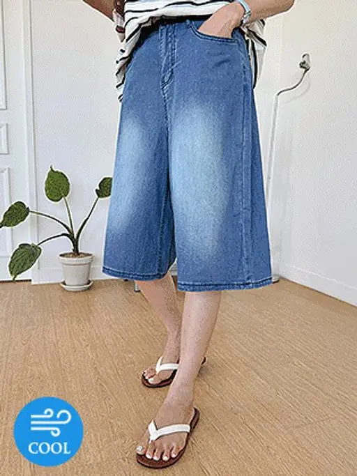 COOL 텐셀 버뮤다 데님 팬츠