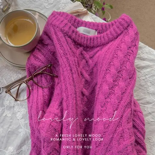 [룩포인트컬러] [울블랜드] 시리엘 알파 케이블 꽈배기 니트 [size:F(55~66)]