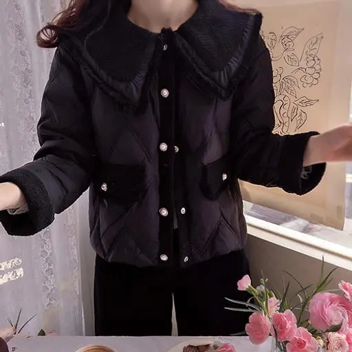 비앤드 트위드배색 따스미 덕다운 패딩 [size:F(55~66)]