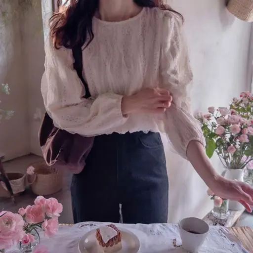 그랑프리 러블리 입체적 레이스 단아한핏 블라우스 [size:F(55~66)]