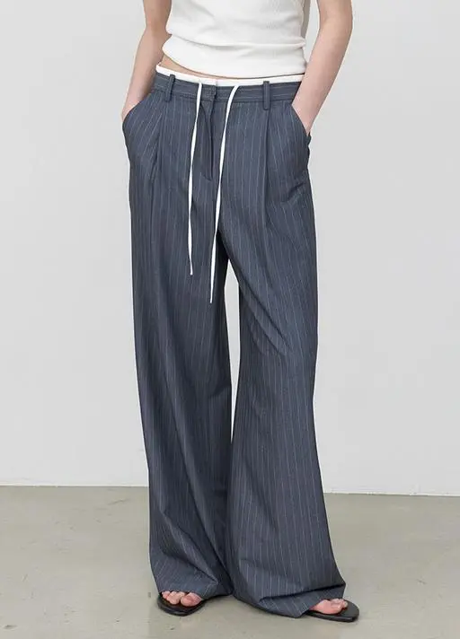 (Z-PT-5643)MIA DOUBLE WAIST STRIPE PANTS