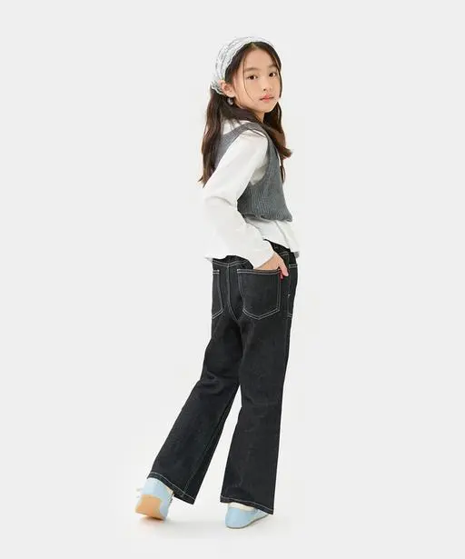포켓 라인 부츠컷 데님 팬츠