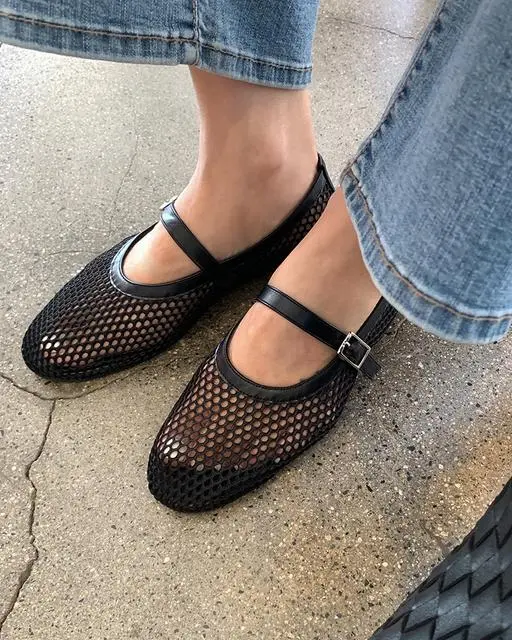 [통기성good/여름슈즈]메리제인 메쉬 플랫슈즈 (1.3cm)[size:230~250]