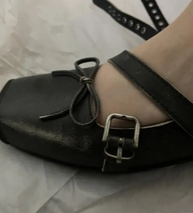 ★OPEN YY★ CROSS BUCKLE BALLET FLATS 【送料0/関税0】 OPEN YY