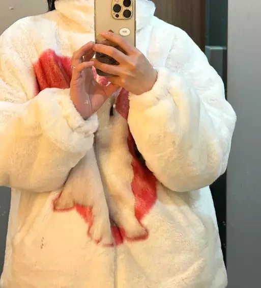 KATER Rabbit Heart Fur Jacket Ver.2 - Ivory | 하이츠스토어