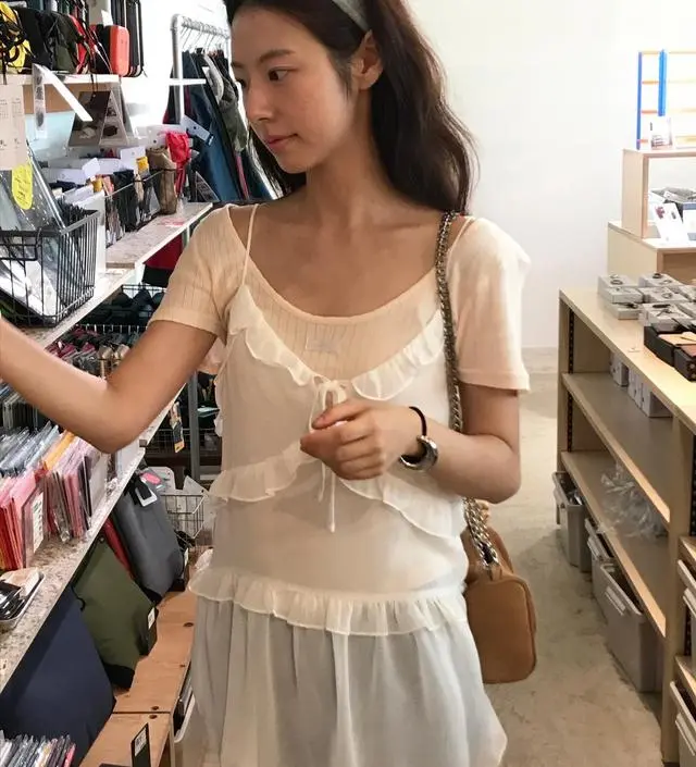LETTER FROM MOON ♥ See-through Frill Layered Dress See-through Frill Layered Dress ( Pink ) - LETTER FROM MOON